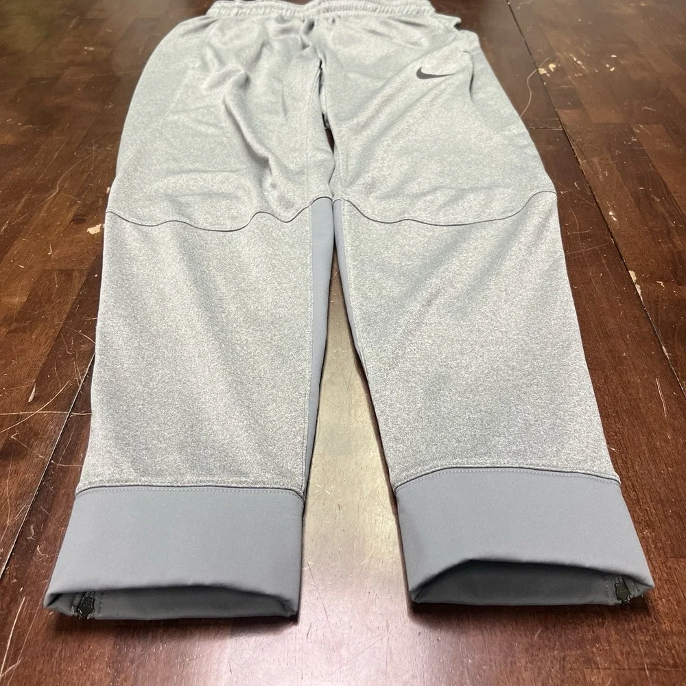 Nike Men's Jogger Large‎ Dri Fit Gym Ankle Zip Holographic Swoosh Zip Padding